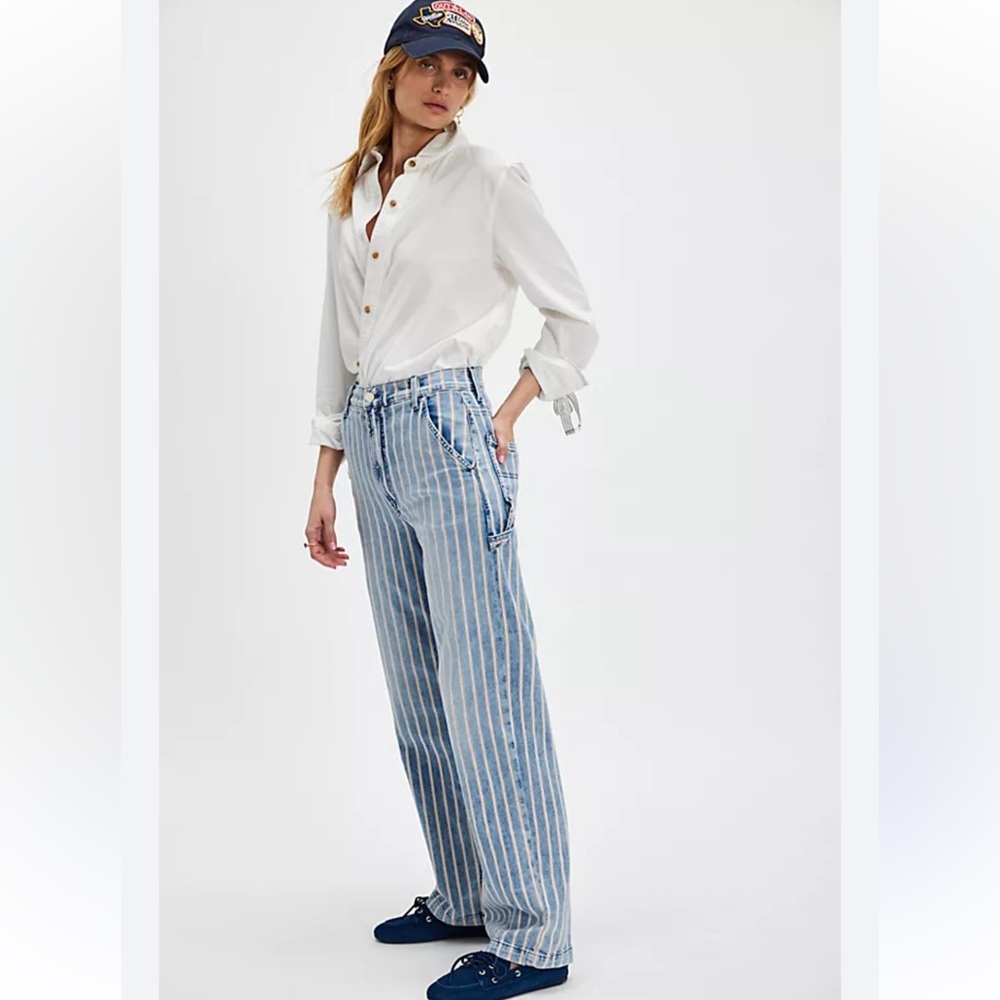 NWT Mother Women’s 31 Stud Finder Sneak Stripe Carpenter Jeans Like That For You
